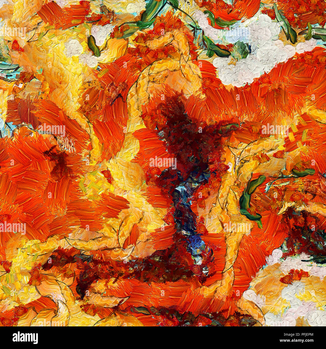 Abstract texture background. Digital painting in Vincent Van Gogh style