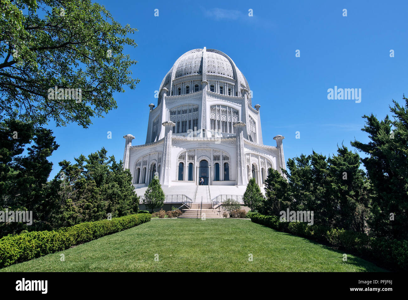 The Bahá'í House of Worship (Bahá'í Temple), a temple in Wilmette, a suburb of Chicago, Illinois