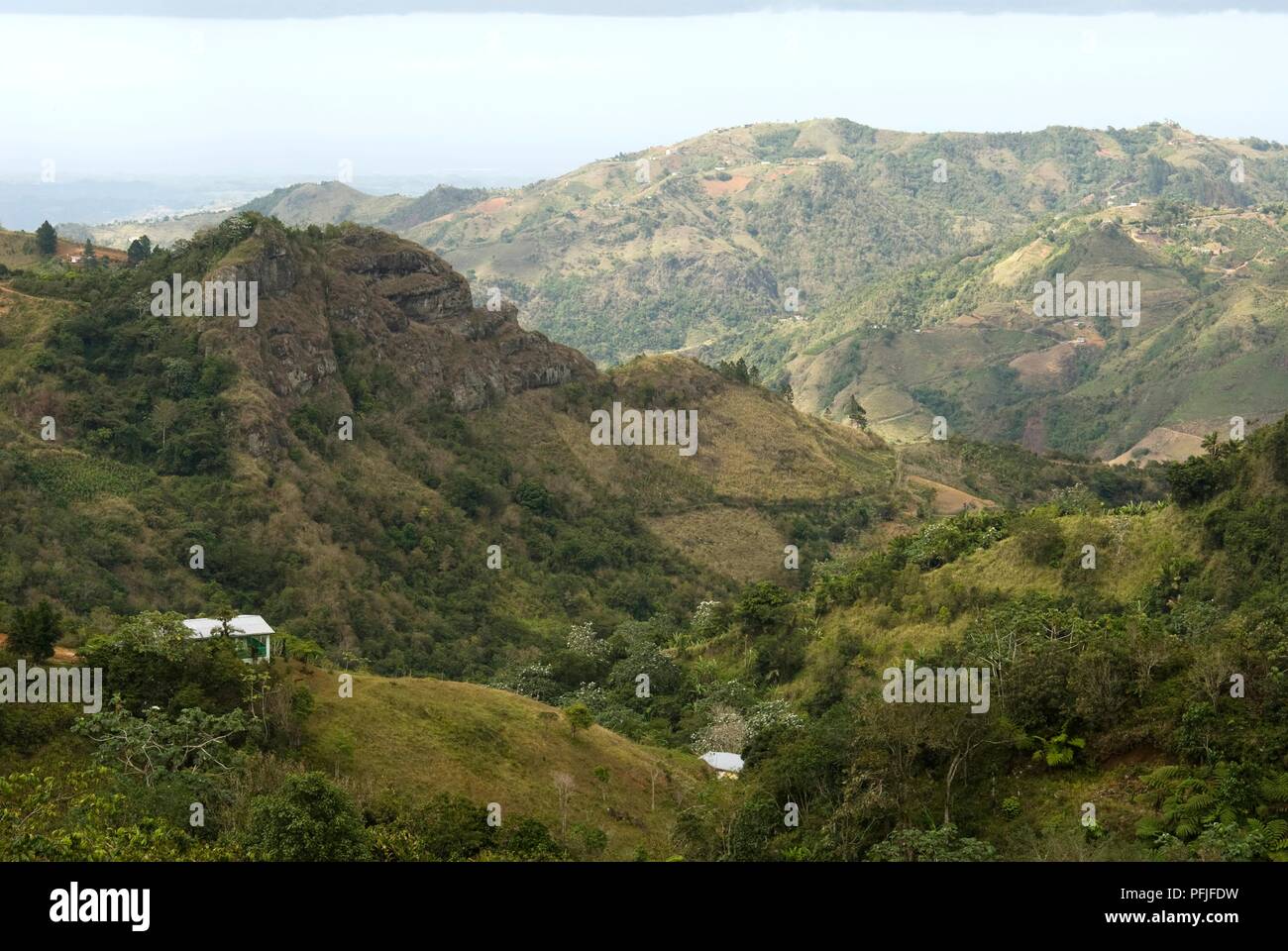 Puerto Rico, Cordillera, Ruta Panoramica, view across mountains towards sea Stock Photo Alamy