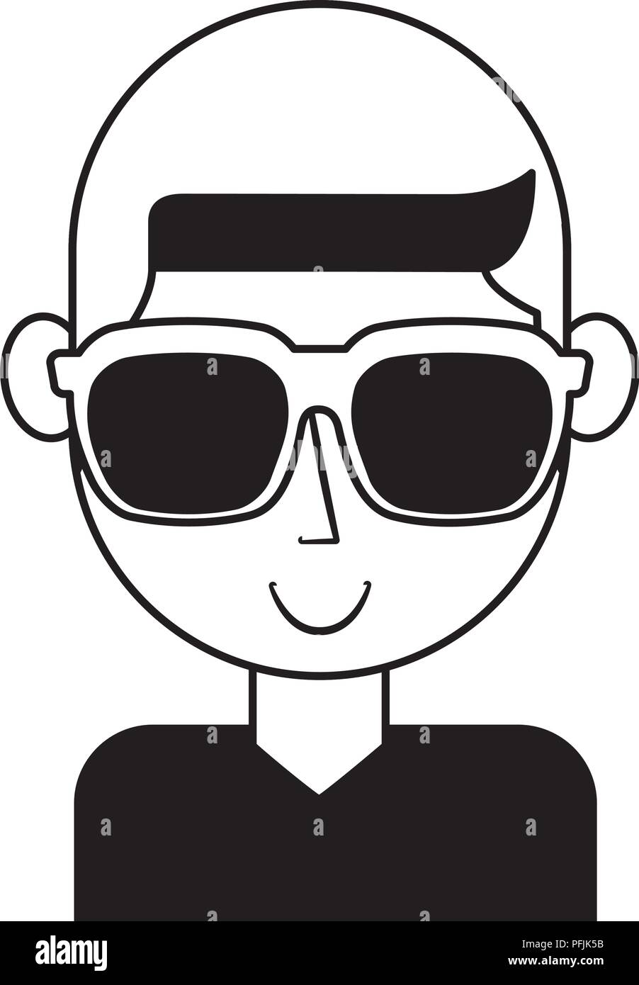 young man character with sunglasses vector illustration Stock Vector ...
