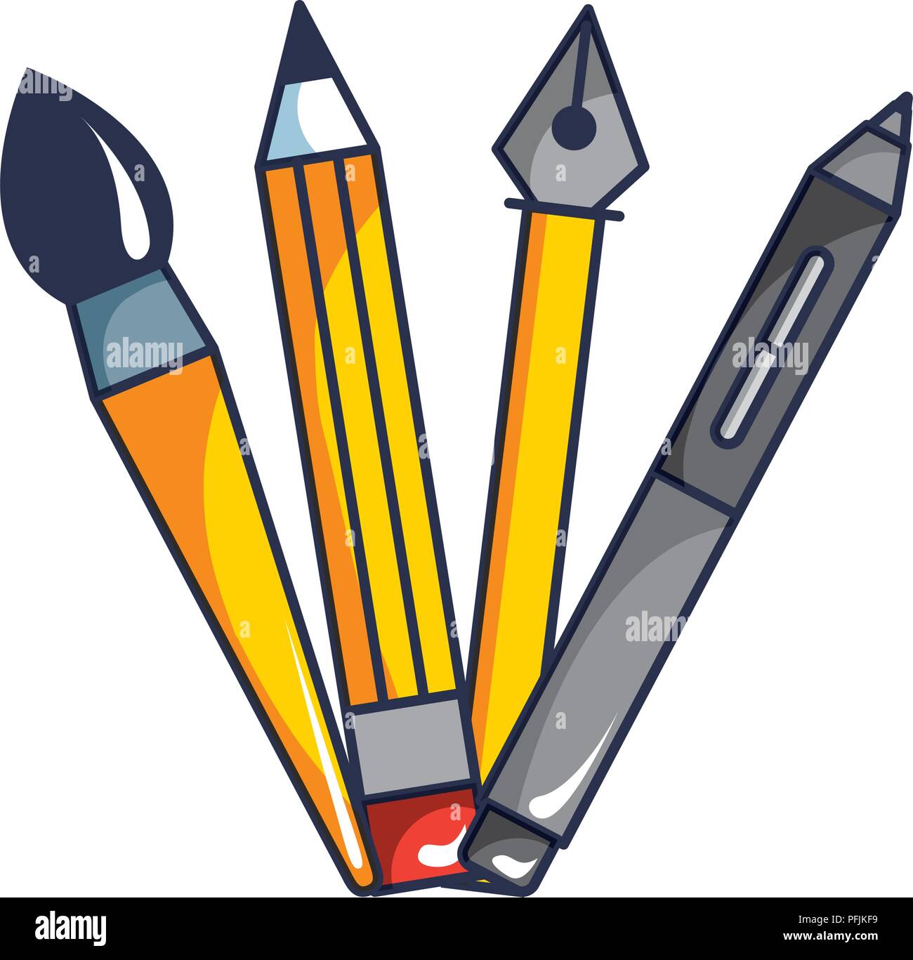 set school supplies icons vector illustration design Stock Vector Image ...