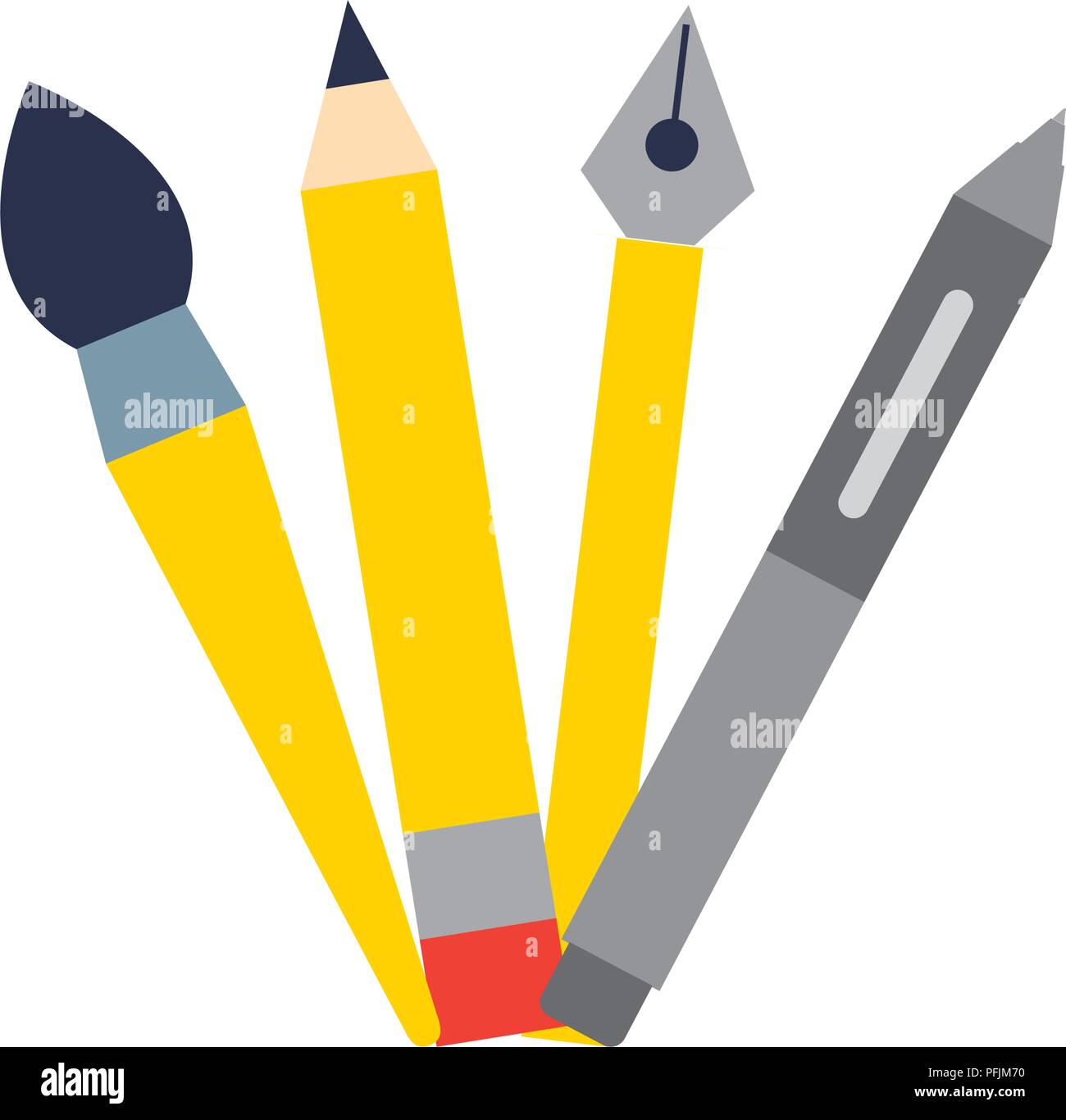 set school supplies icons vector illustration design Stock Vector