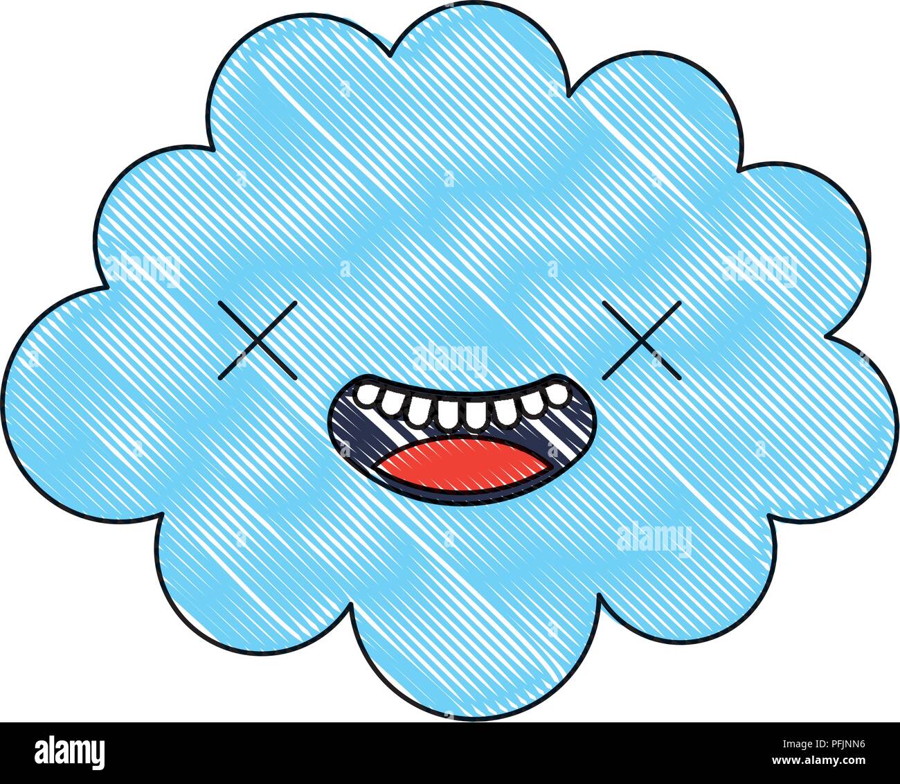 kawaii cloud cartoon character comic vector illustration Stock Vector ...