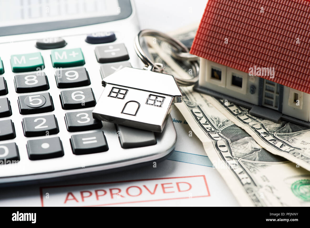 Mortgage Approved Loan Document With House Keys Stock Photo Alamy