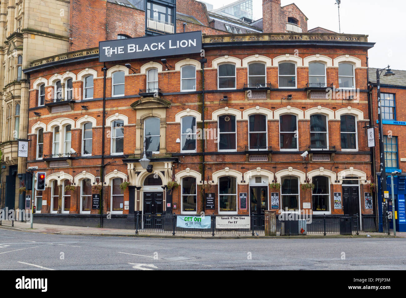 The Black Lion Pub in Manchester Stock Photo