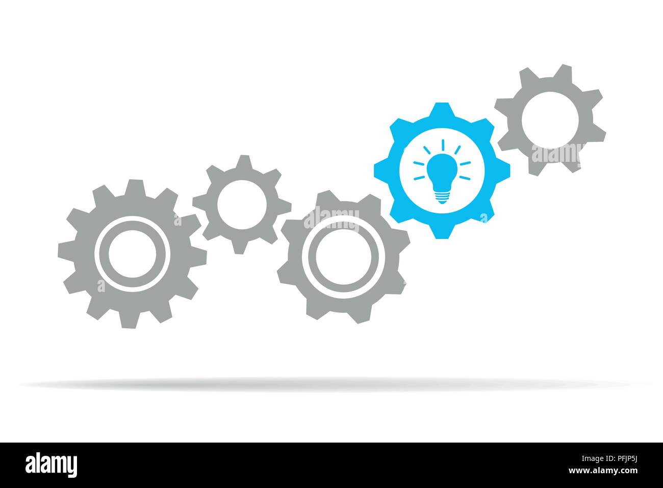 light bulb idea working gears vector illustration EPS10 Stock Vector