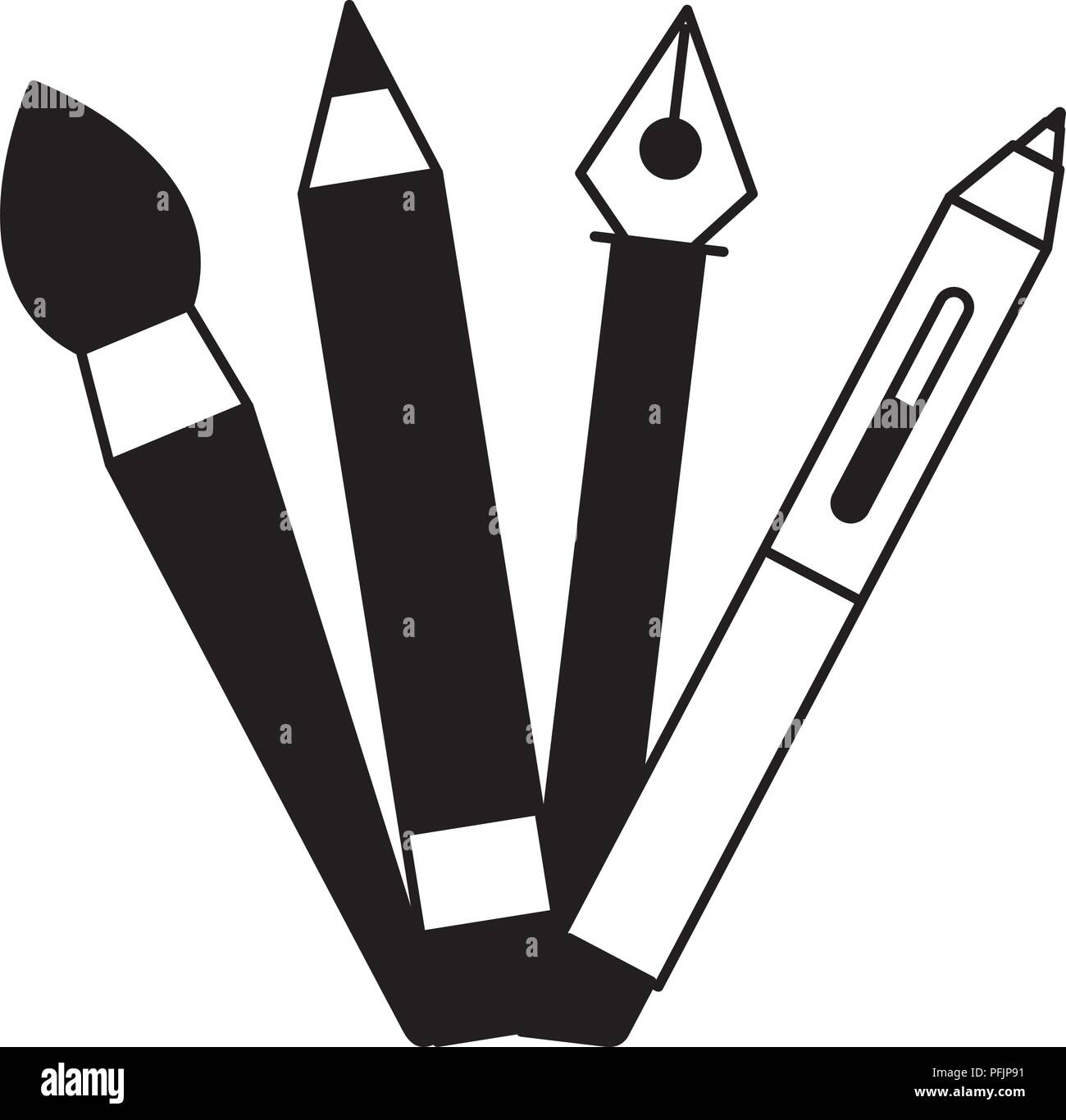 set school supplies icons vector illustration design Stock Vector Image ...