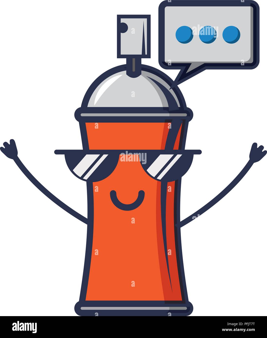 spray paint bottle kawaii character vector illustration design Stock ...