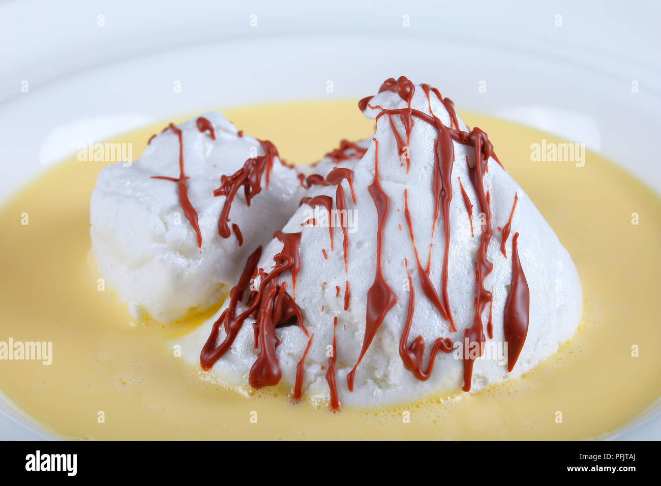 a floating island or bird's milk is a dessert of French origin
