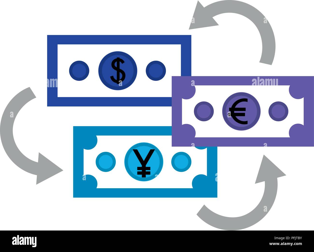 dollar euro and yen business bills Stock Vector Image & Art - Alamy