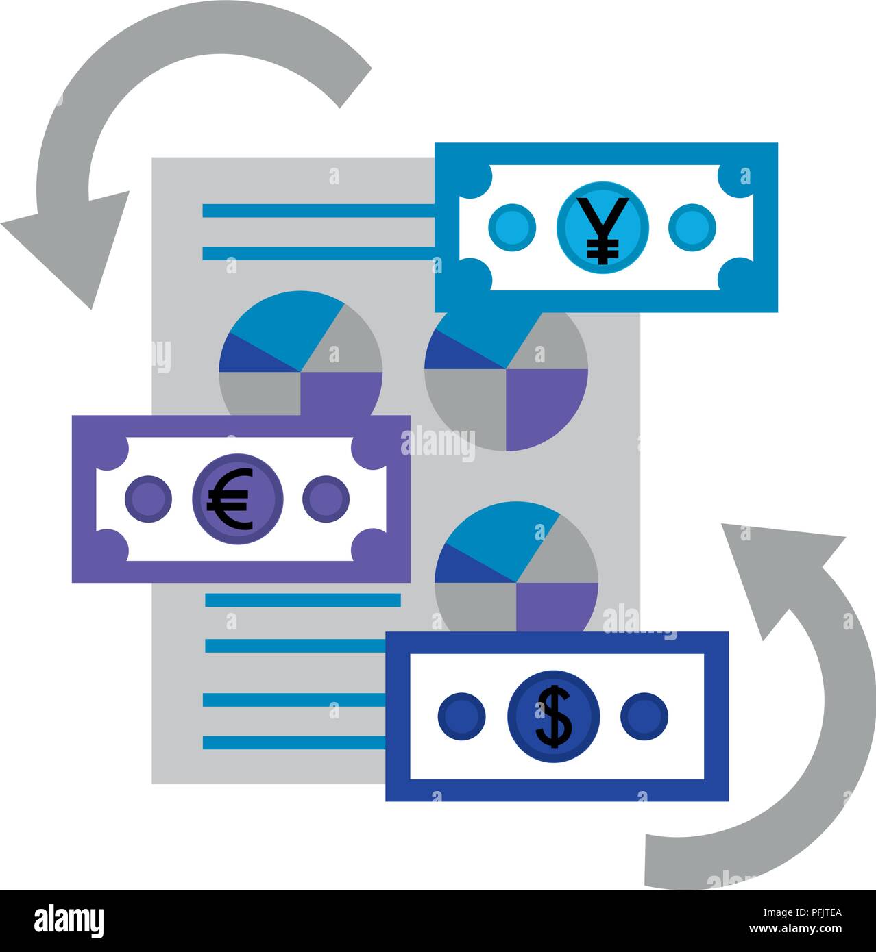 dollar euro and yen business bills Stock Vector Image & Art - Alamy
