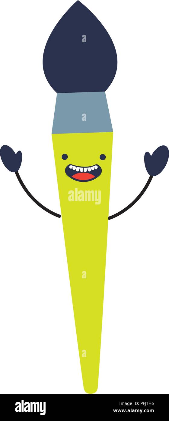 paint brush kawaii character Stock Vector Image & Art Alamy