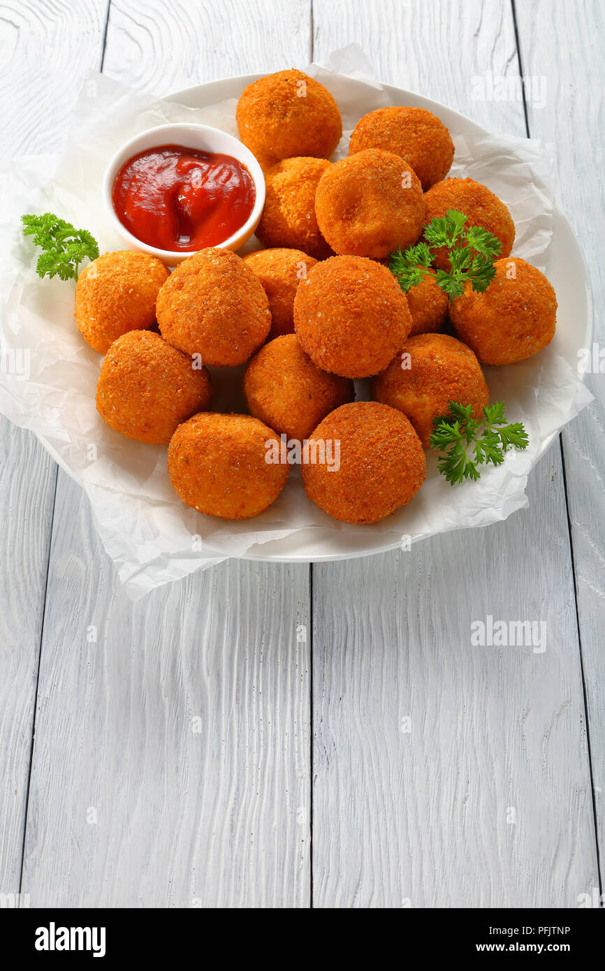 tasty potato croquettes mashed potatoes balls breaded and deep fried