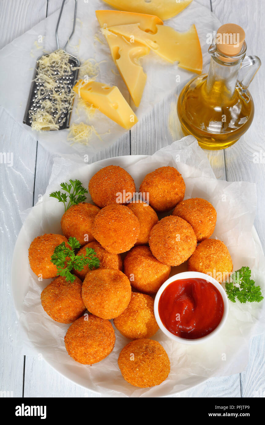 tasty potato croquettes mashed potatoes balls breaded and deep fried