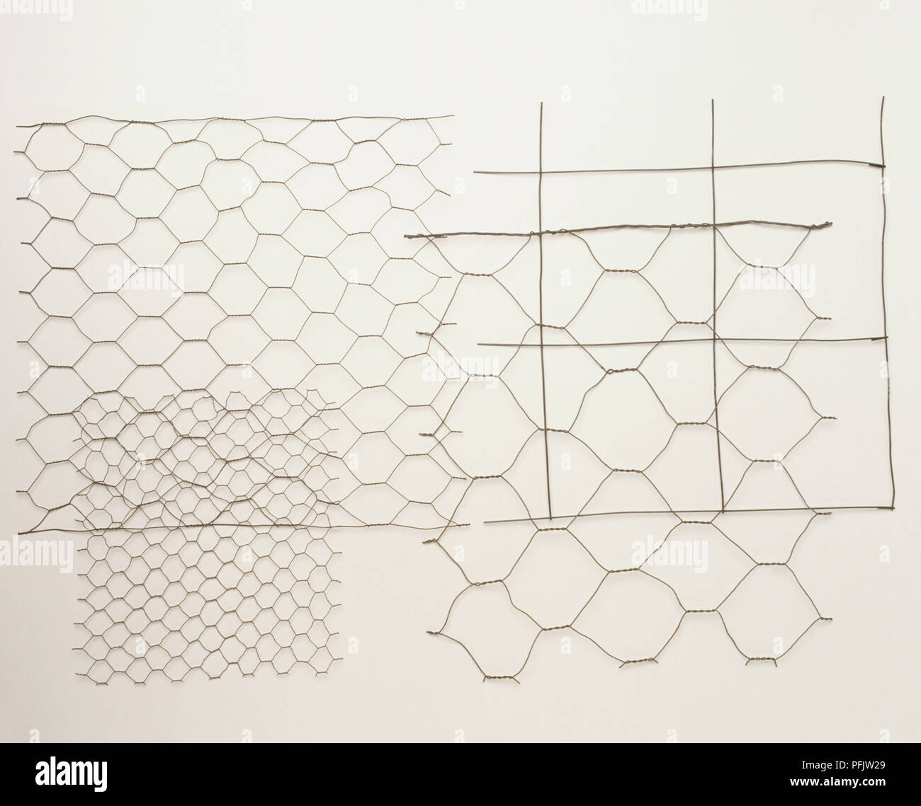 Four types of wire netting Stock Photo Alamy