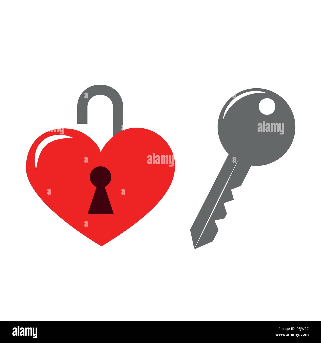 red heart with key vector illustartion EPS10 Stock Vector Image & Art ...