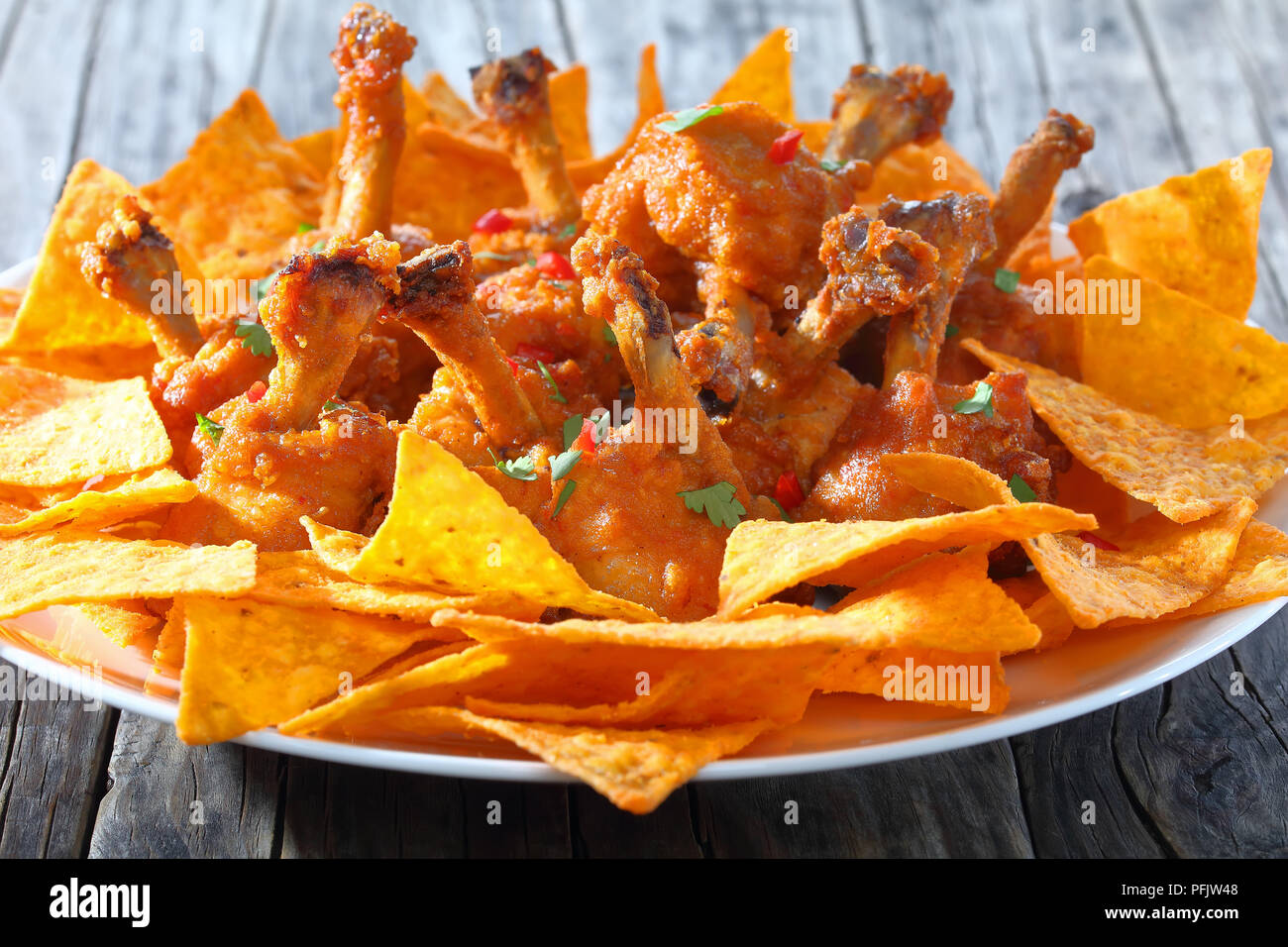 deep fried battered crispy chicken wing lollipops sprinkled with