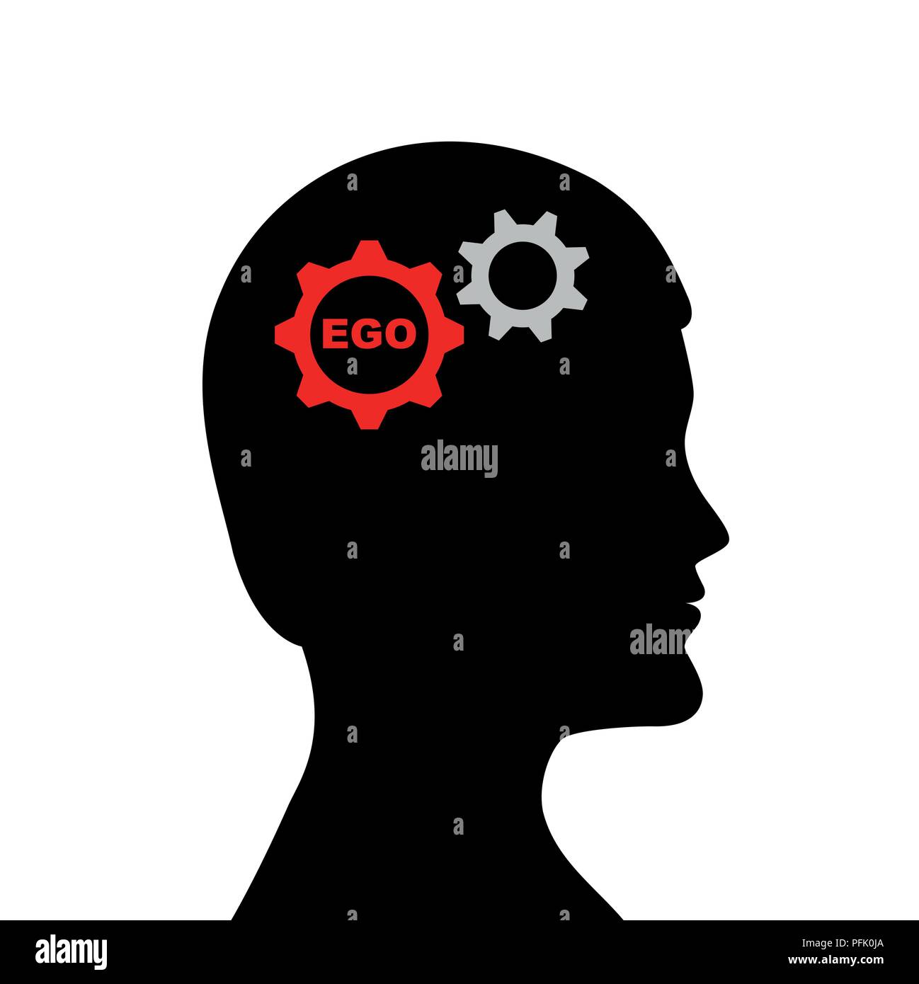 man with ego in his head silhouette vector illustration EPS10 Stock Vector