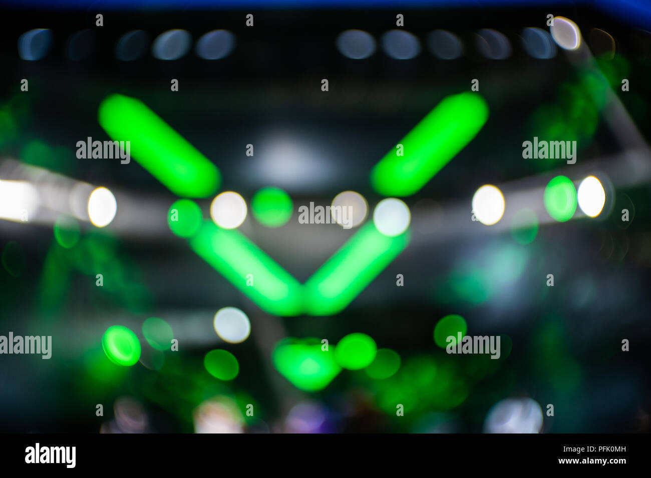 Abstraction with blurry green light circles Stock Photo