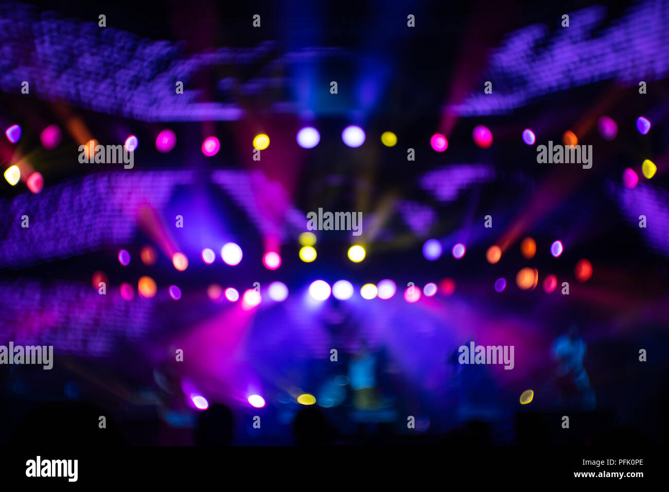 Defocused stage lights on concert stage Stock Photo Alamy