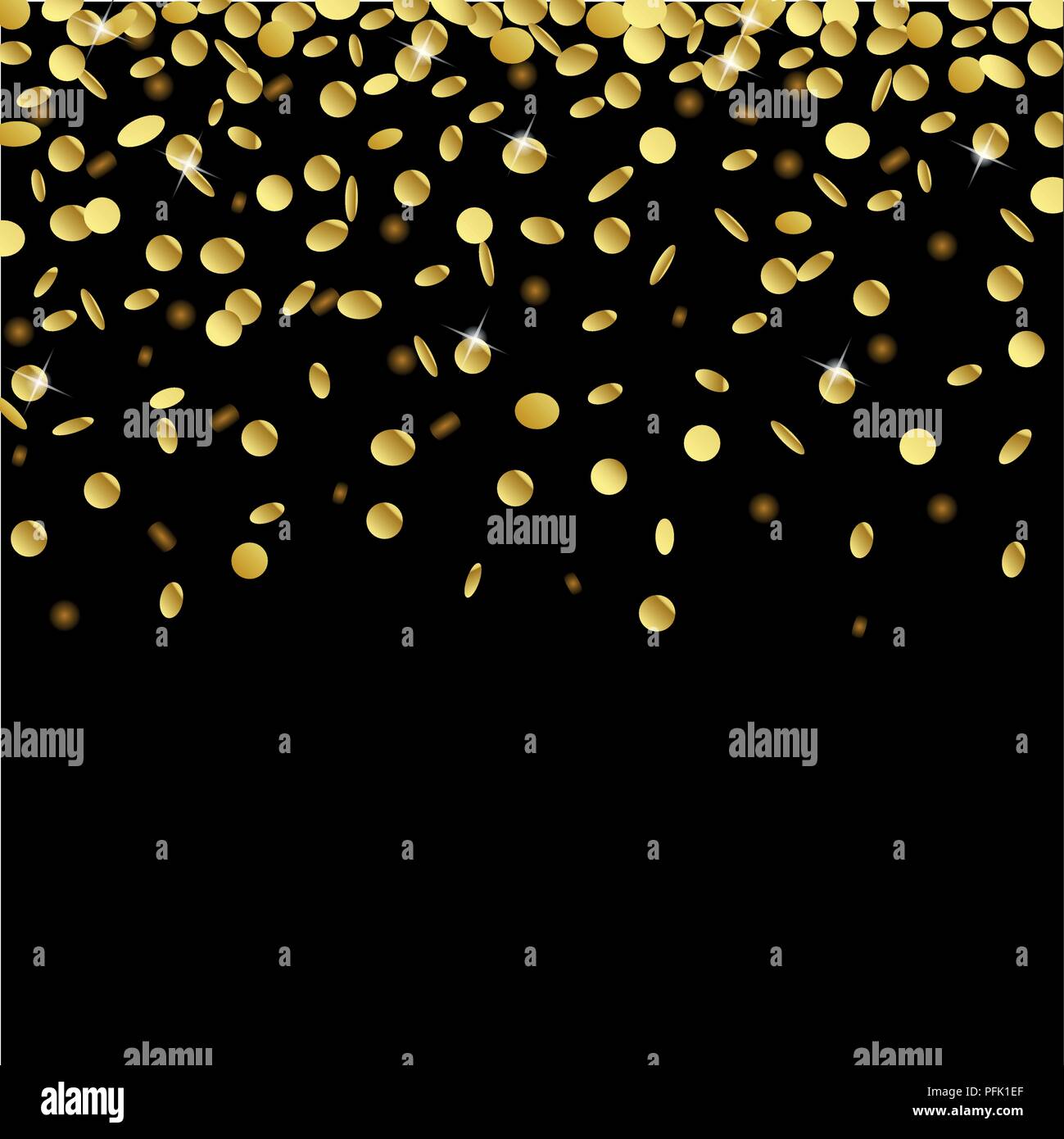 golden confetti on black background vector illustration EPS10 Stock Vector