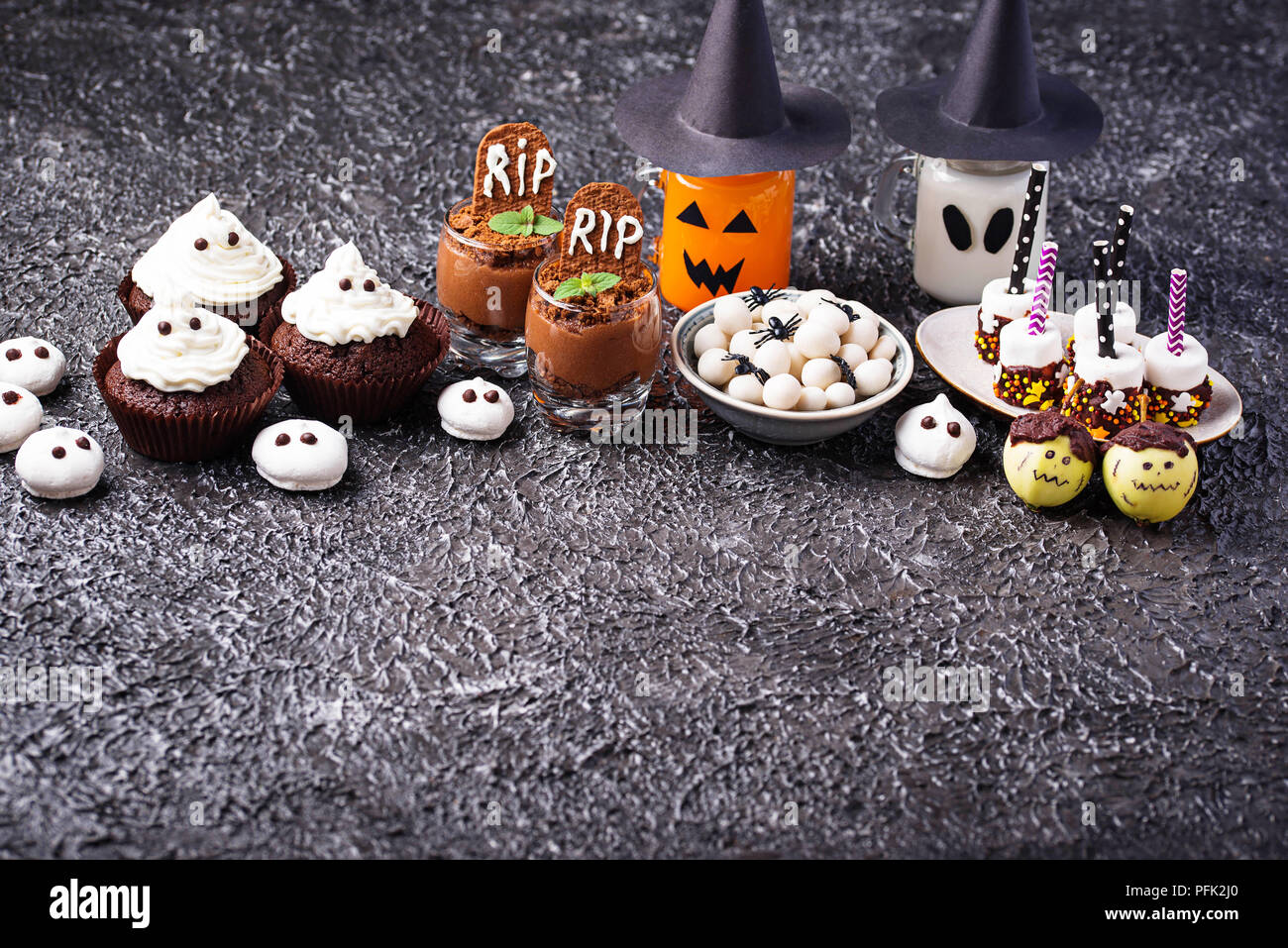 Assortment of Halloween treat for  party Stock Photo
