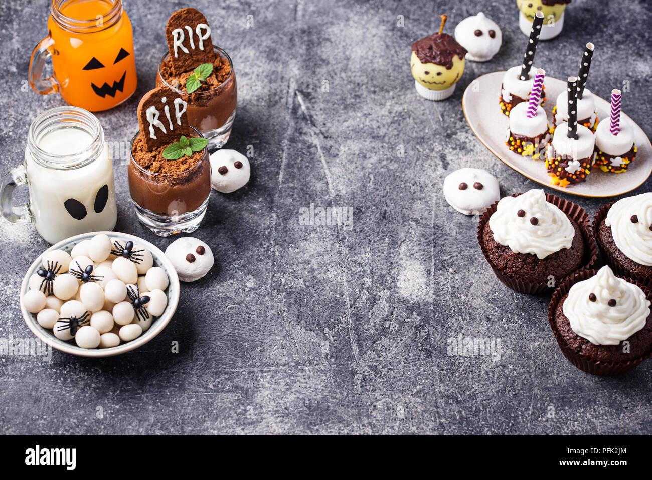 Assortment of Halloween treat for  party Stock Photo