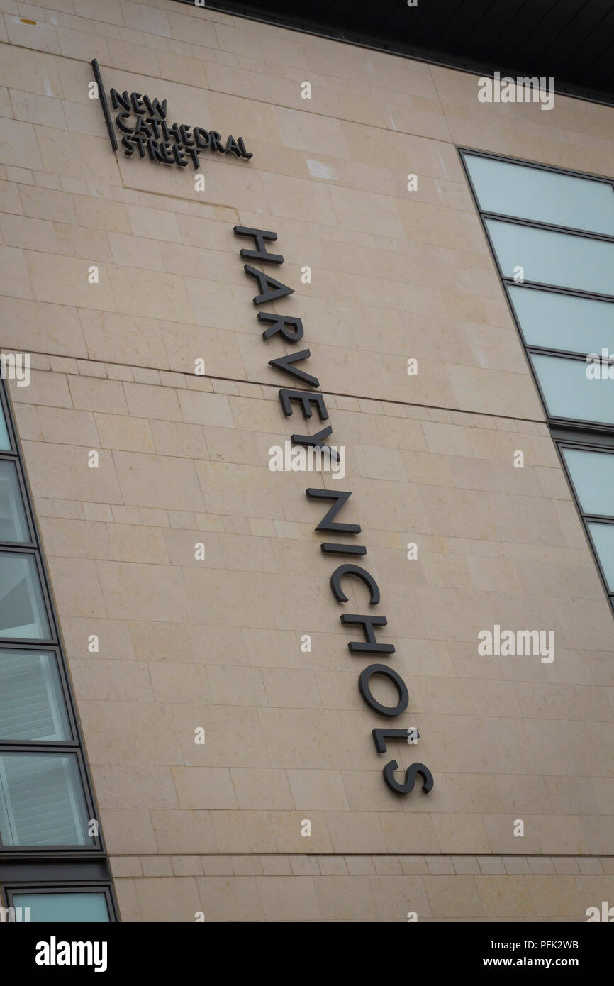 Harvey Nichols Store in New Cathedral Street, Manchester, England. Stock Photo