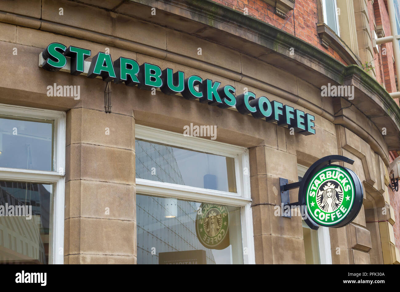 Starbucks Coffee Shop in Cathedral Gardens, Manchester Stock Photo Alamy