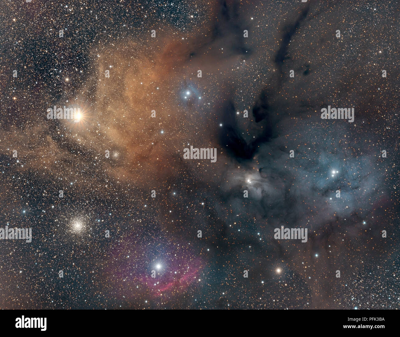 Antares and Rho Ophiuchi cloud complex Stock Photo