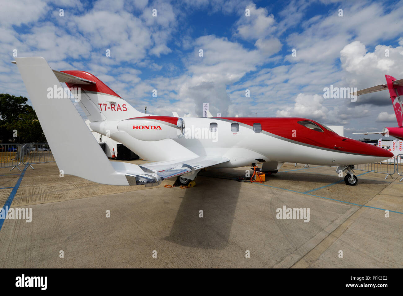 Honda Hondajet At Farnborough International Airshow 18 Aerospace Aviation Trade Show Business Jet Plane T7 Ras Small Corporate Plane Stock Photo Alamy