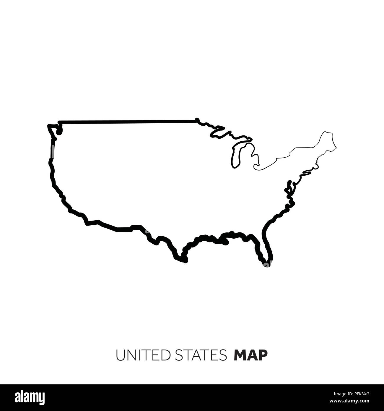 usa map with states black and white