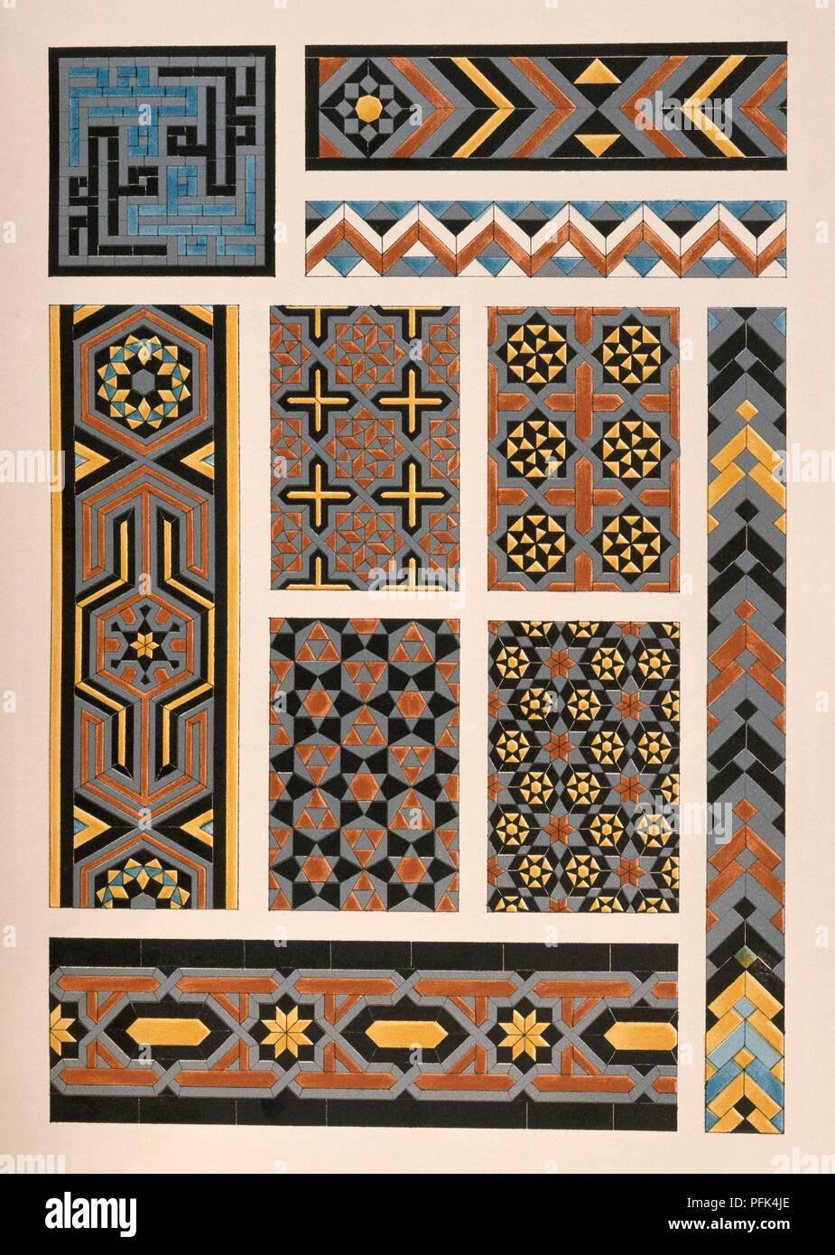 Islamic Mosaic Example Examples of Islamic mosaics from Egypt and Syria Stock Photo - Alamy