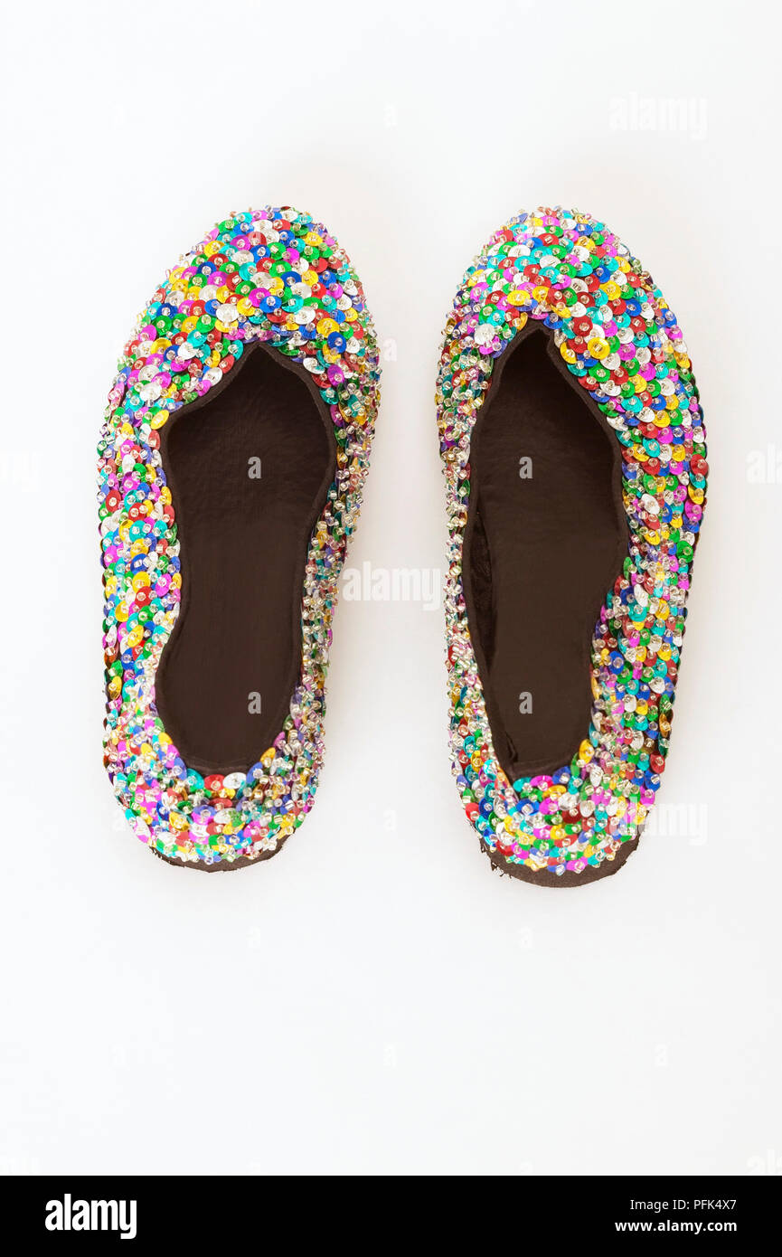 multi coloured sparkly shoes