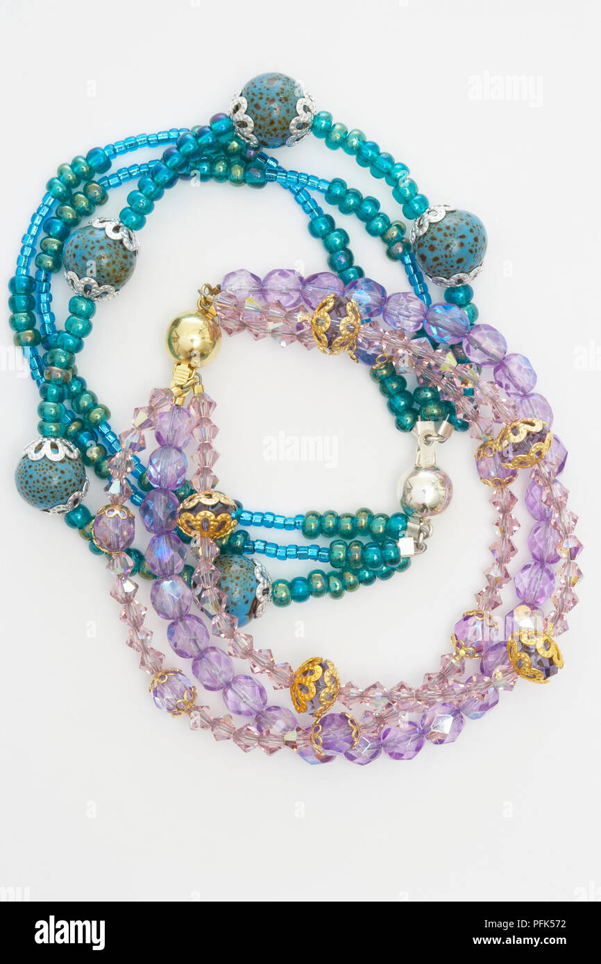 Turquoise Three strand Bracelets with Amethyst Turquoise Three strand Bracelets with Amethyst