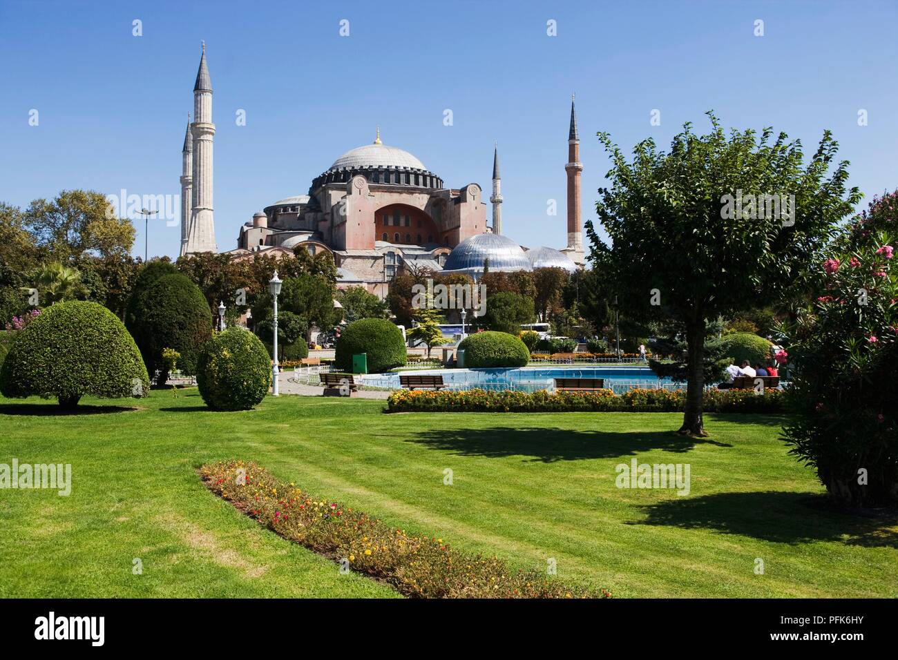Turkey, Istanbul, Hagia Sophia, view from Sultanahmet Square Stock ...