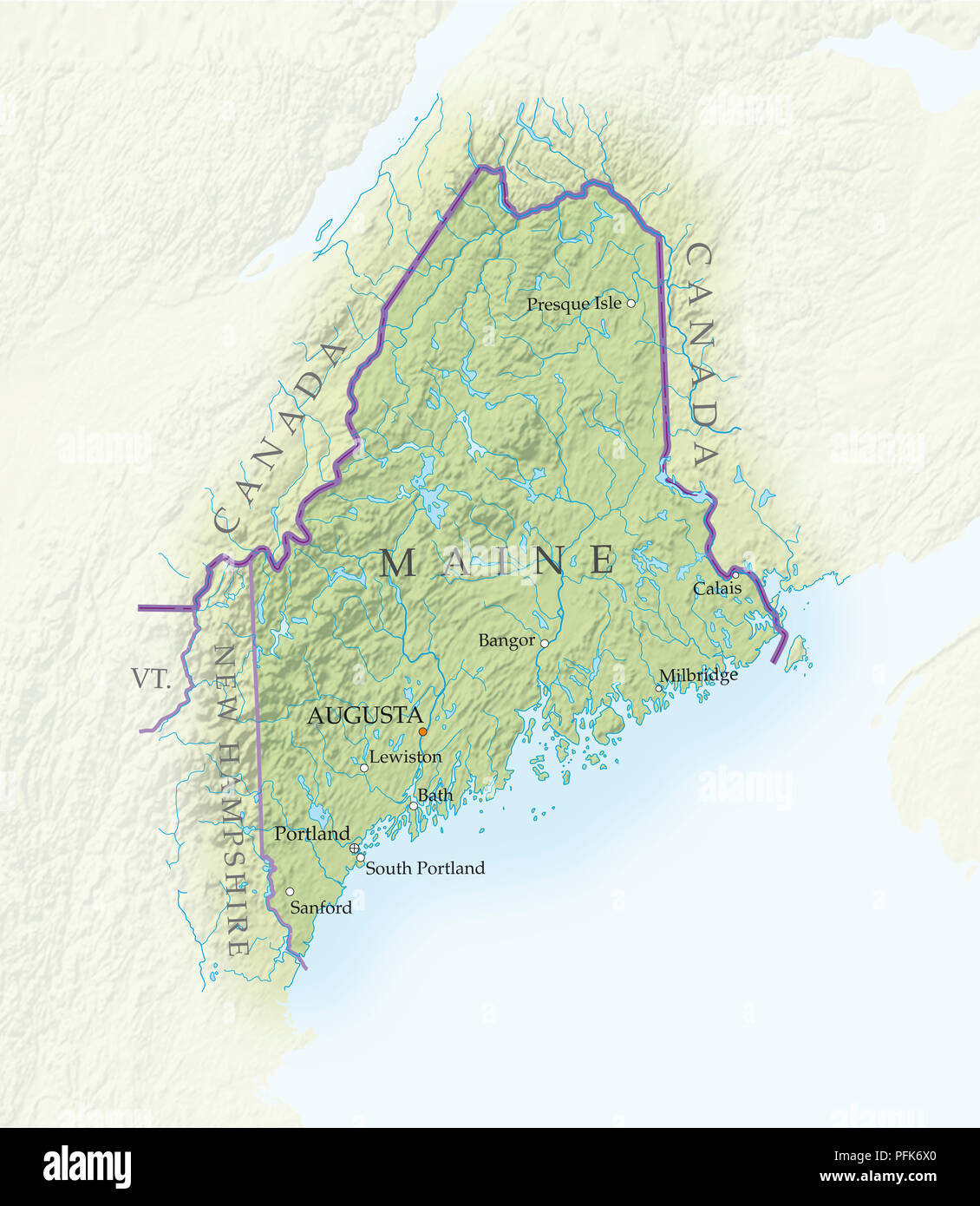 geographical map of maine