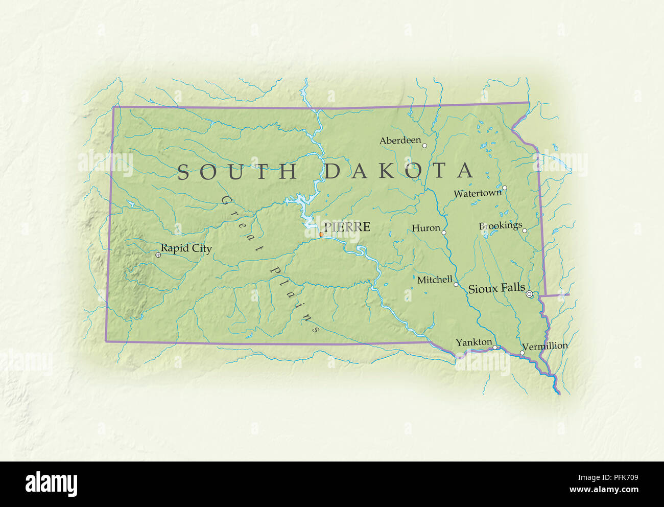 Map of south dakota hires stock photography and images Alamy