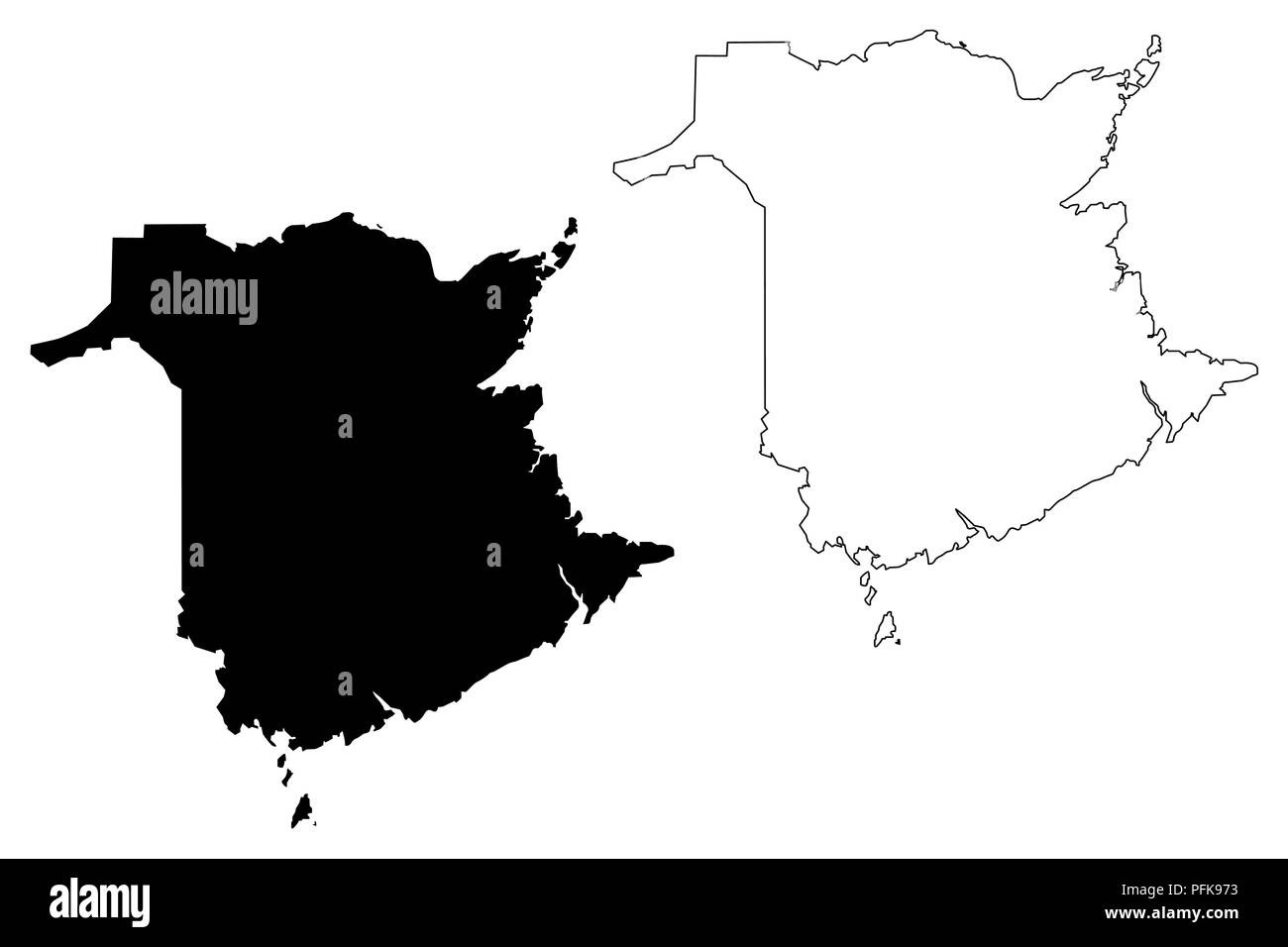 New Brunswick (provinces and territories of Canada) map vector