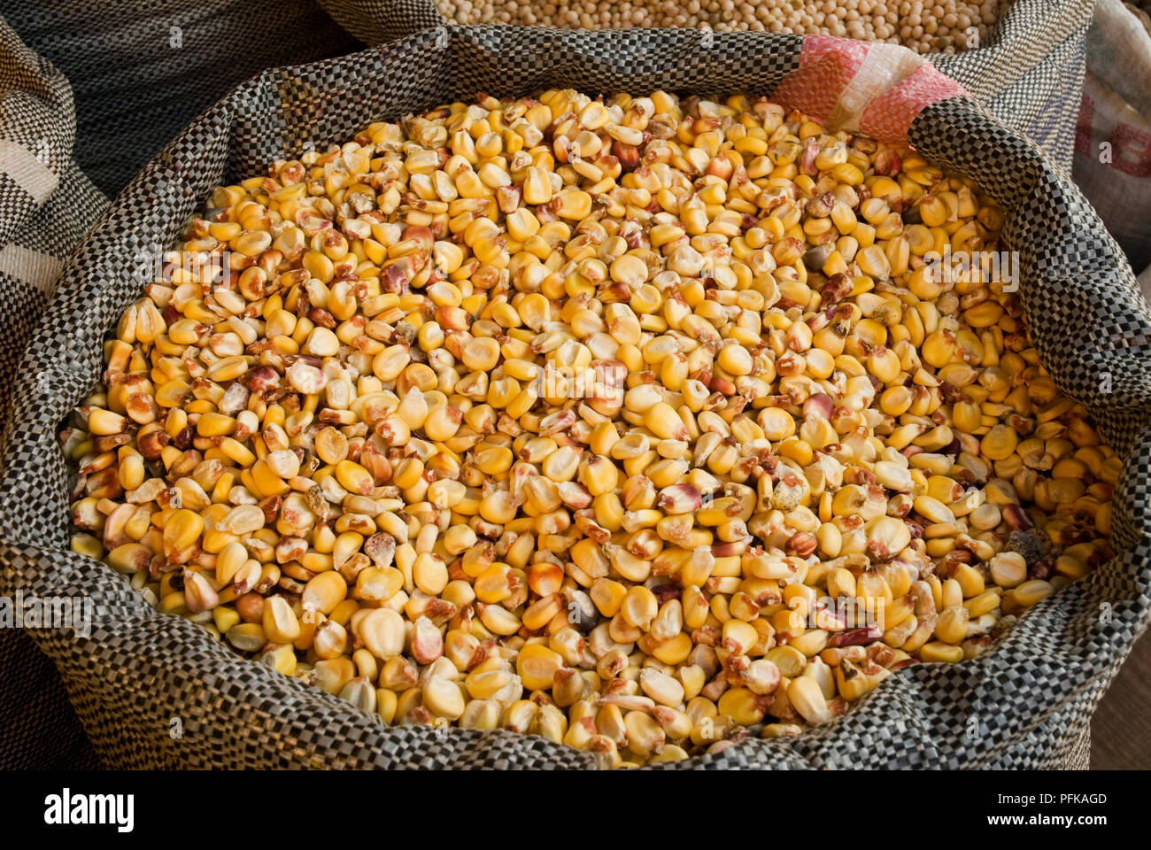 Peru, sack of maize, close-up Stock Photo - Alamy