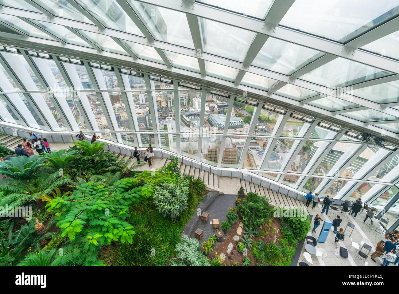 LONDON, UK - AUGUST 16, 2018: The Sky Garden at 20 Fenchurch Street is ...