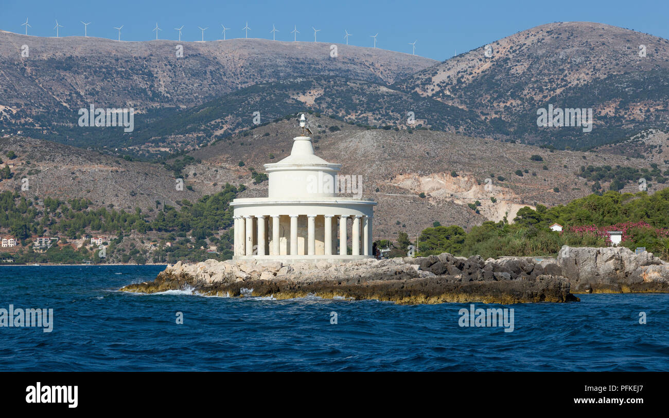 Amazing panorama around Lighthouse of St. Theodore at Argostoli,Kefalonia, Greece Stock Photo