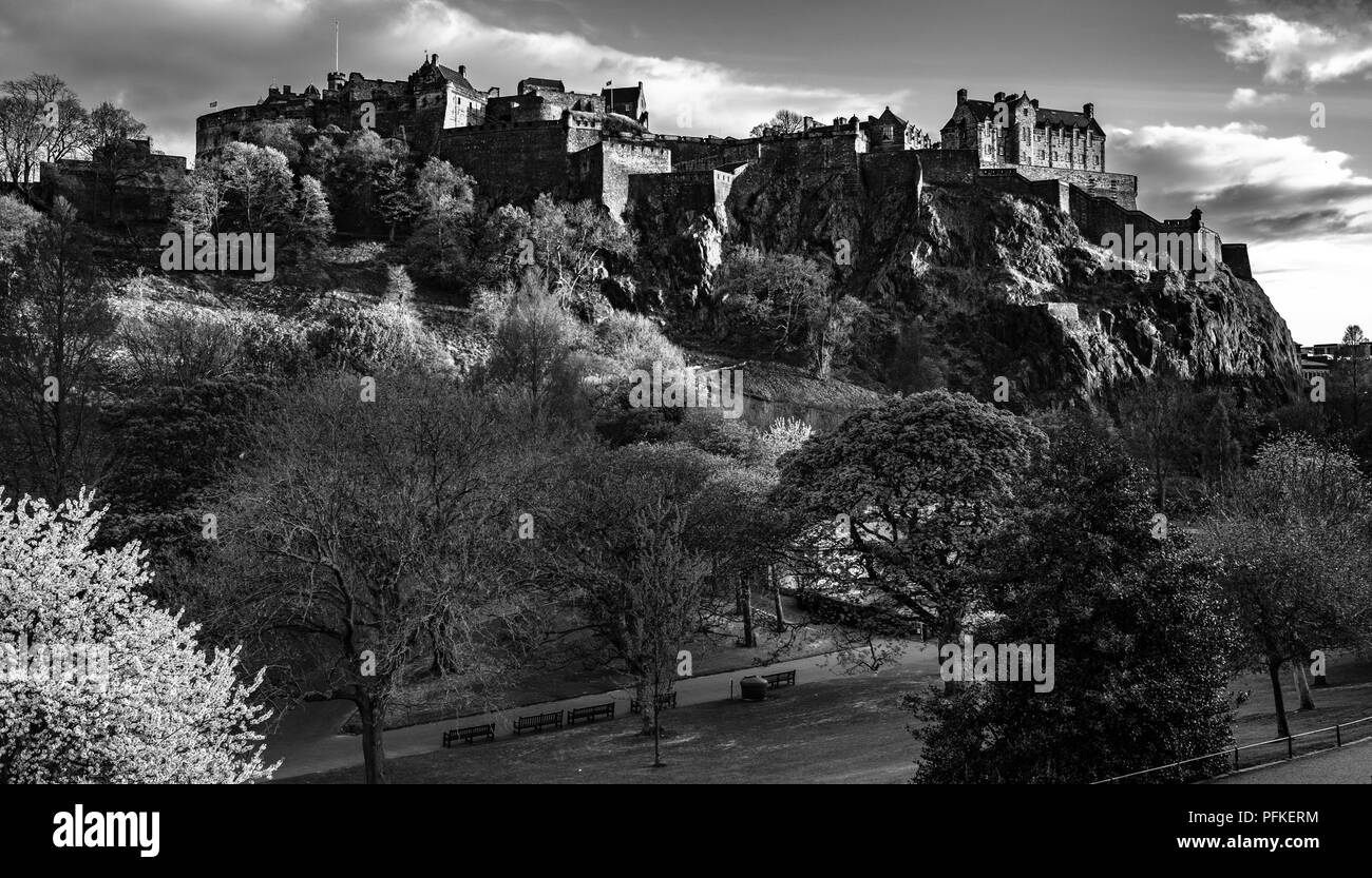 Scotland edinburgh edinburgh castle Black and White Stock Photos