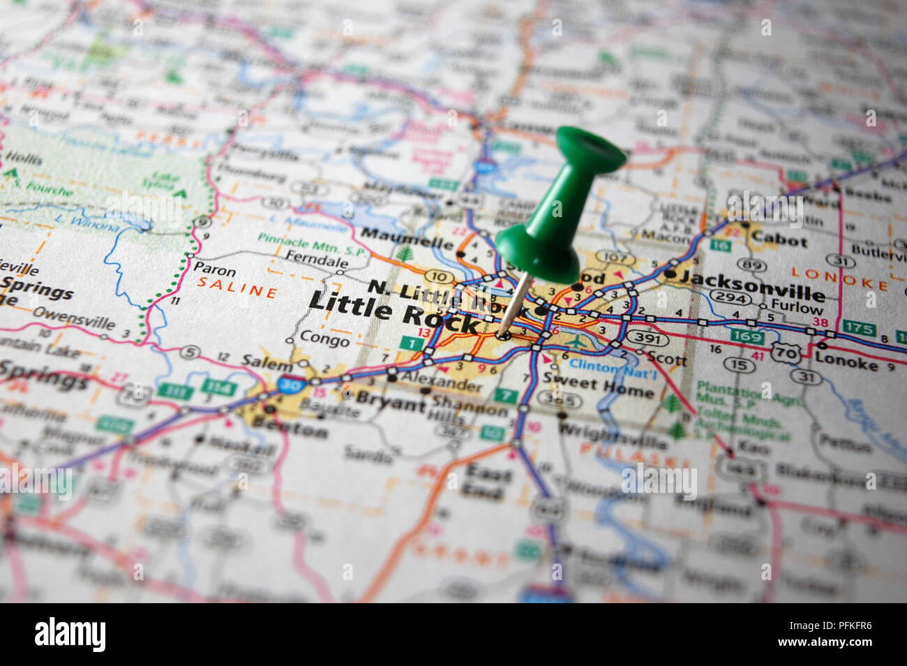 Map of little america hi res stock - A Map Of Little Rock Arkansas Marked With A Push Pin PFKFR6