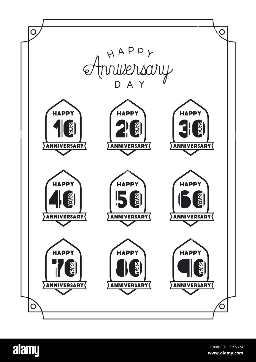 happy Anniversary card with decades Stock Vector Image & Art Alamy