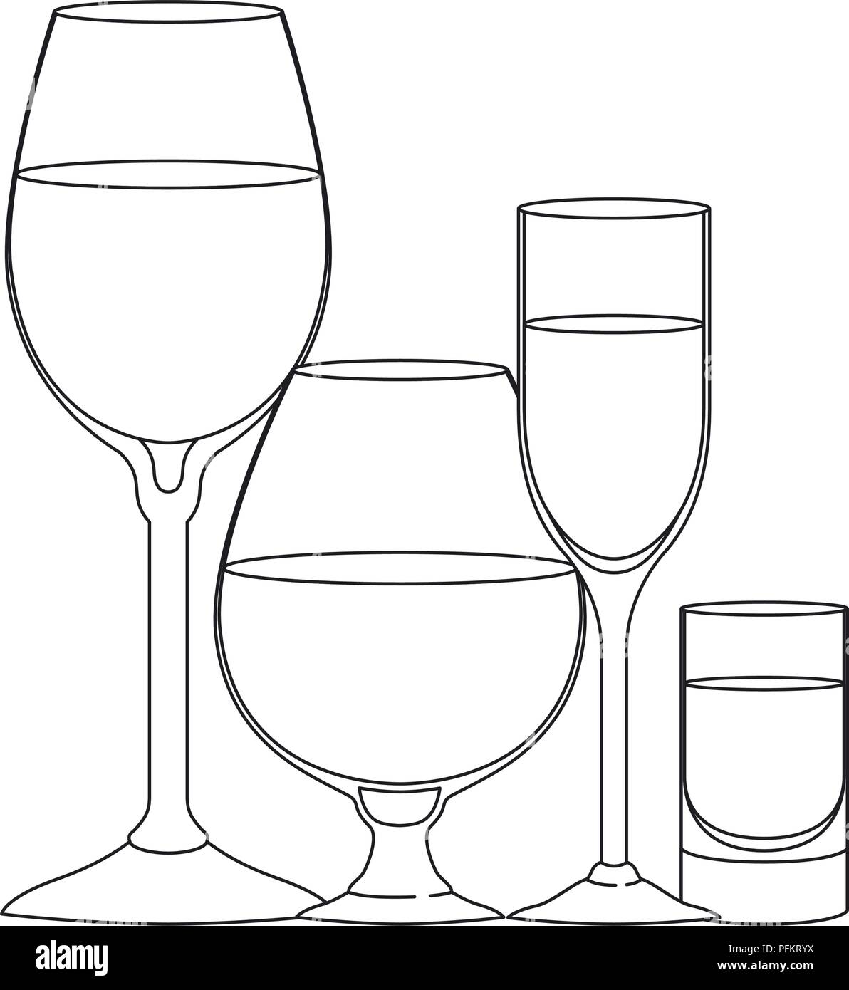 cups and glasses set icons Stock Vector Image & Art Alamy