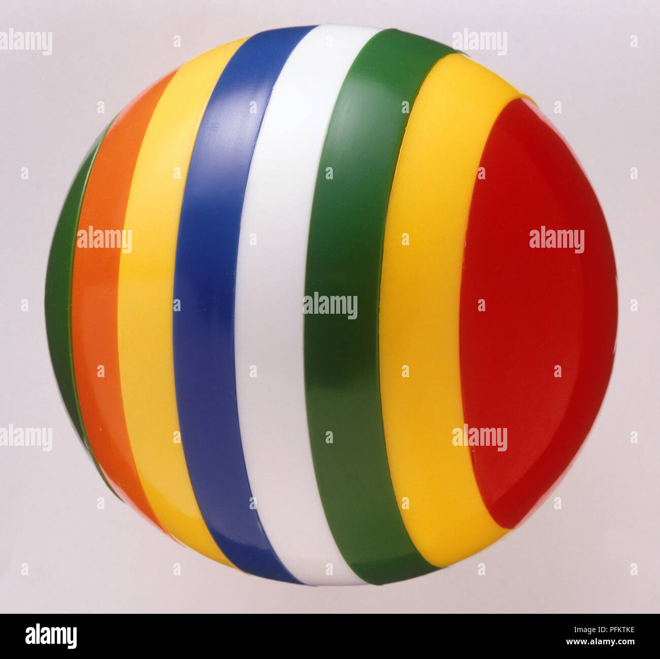 Multi-coloured striped ball Stock Photo