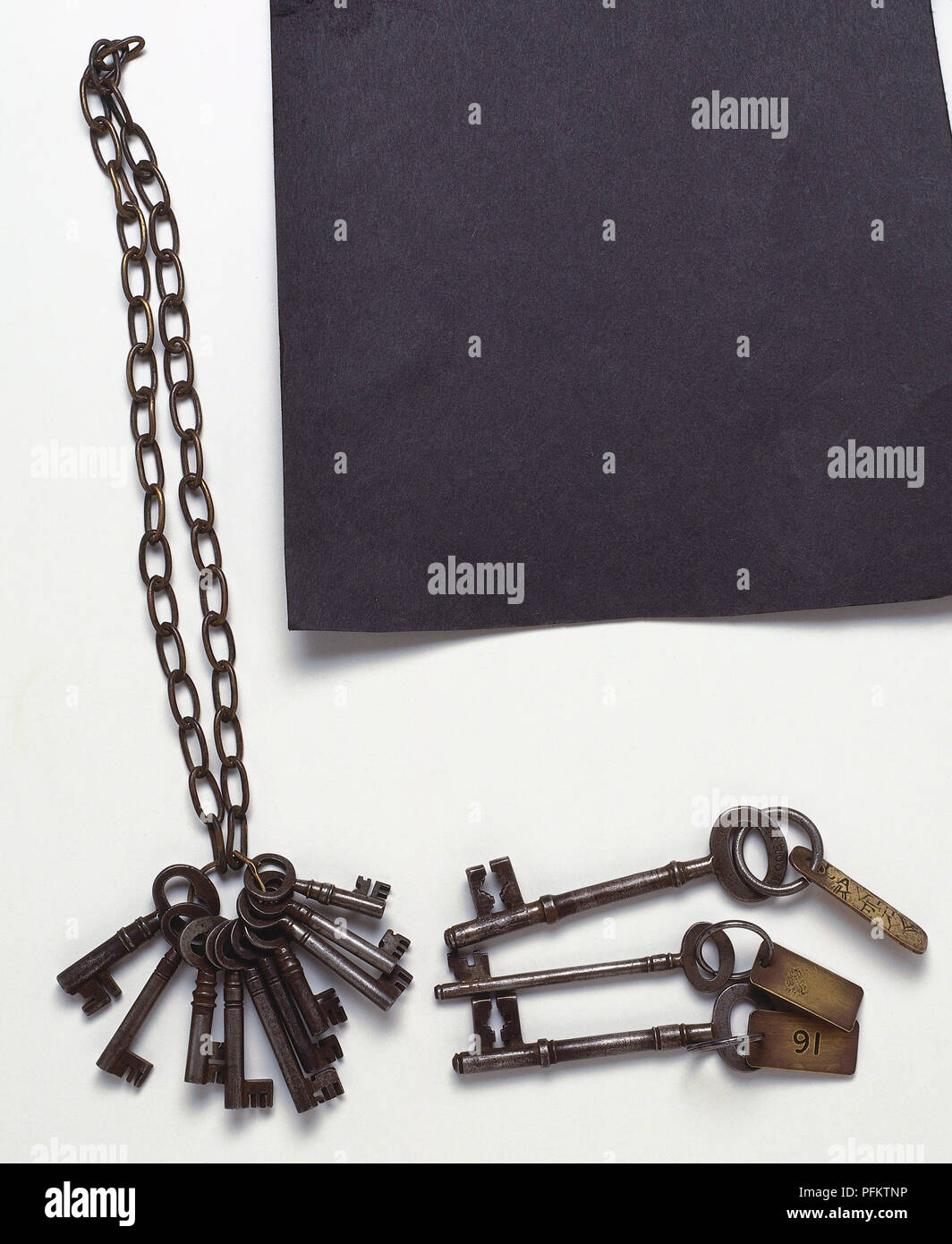 Estate Manager's keys, with chain also attached Stock Photo Alamy