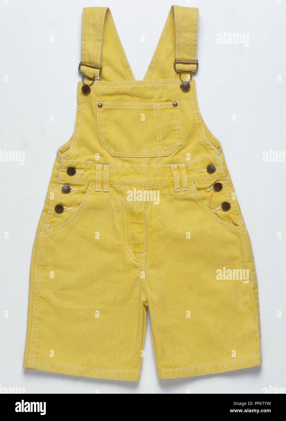 yellow dungaree shorts
