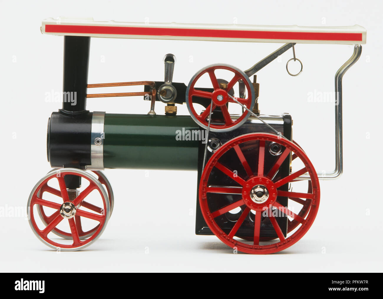 Toy traction engine, side view Stock Photo